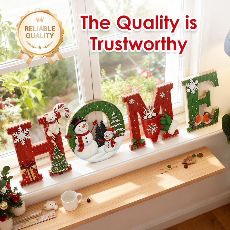 📢📢Black-Friday-Mega-Angebot – 50 % Rabatt!🎅Weihnachts-Wanddekoration aus Holz mit Buchstaben - HOME/JOY