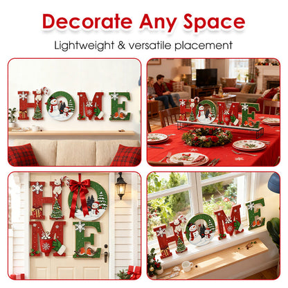 📢📢Black-Friday-Mega-Angebot – 50 % Rabatt!🎅Weihnachts-Wanddekoration aus Holz mit Buchstaben - HOME/JOY