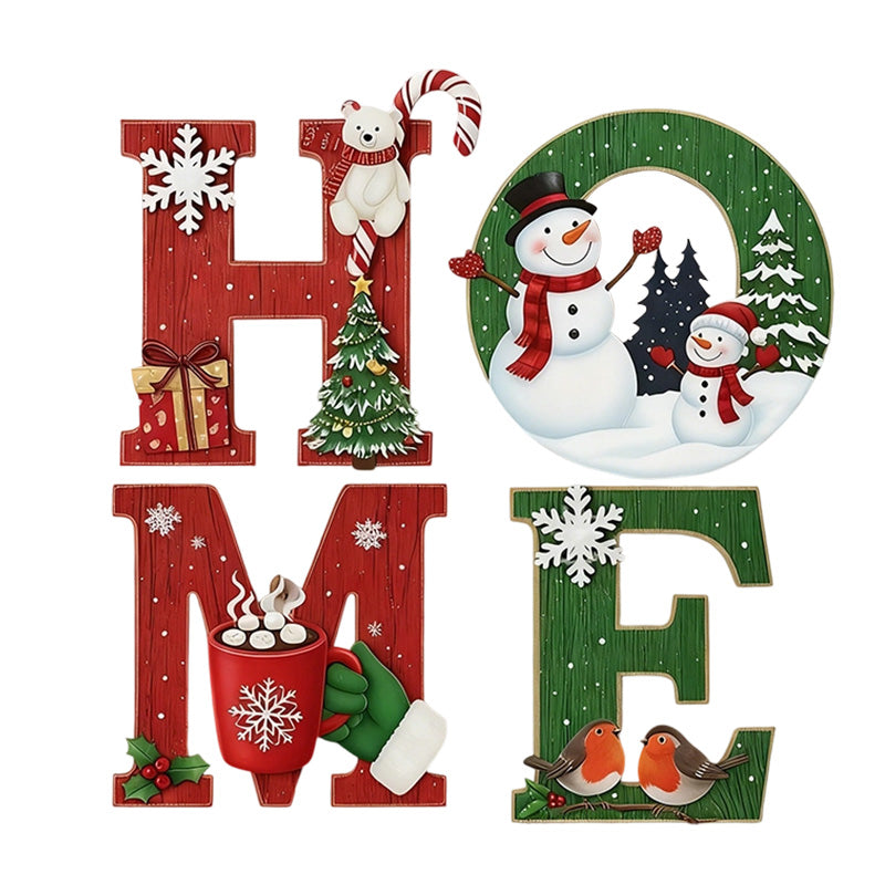 📢📢Black-Friday-Mega-Angebot – 50 % Rabatt!🎅Weihnachts-Wanddekoration aus Holz mit Buchstaben - HOME/JOY
