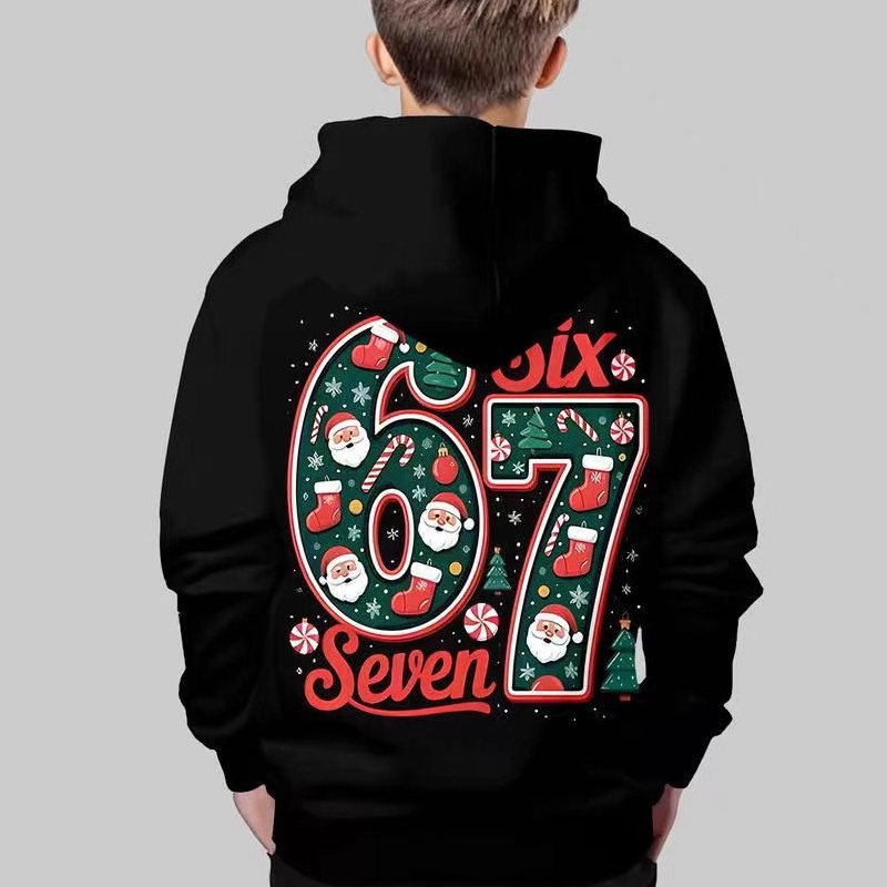 👕 60% RABATT JETZT! ⏰ Kinder Weihnachts-Kapuzenpullover - "67" Print & Weich, Perfekt für Festliche Stimmung ✨