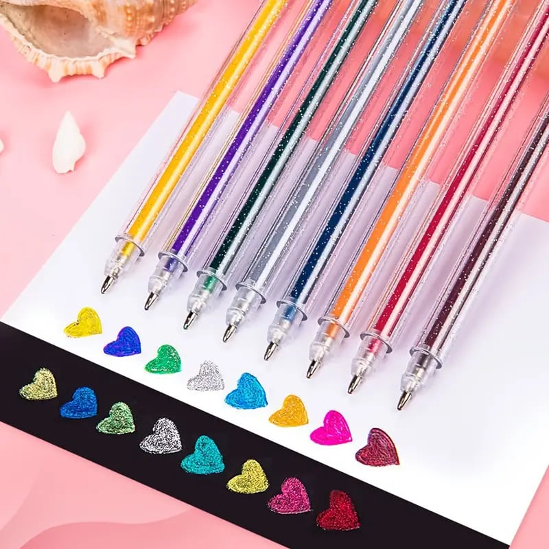 🔥Weihnachtsverkauf - 49% Rabatt🎨 Glitzer-Gelstift-Set🎄Leuchtende Farben, grenzenlose Kreativität