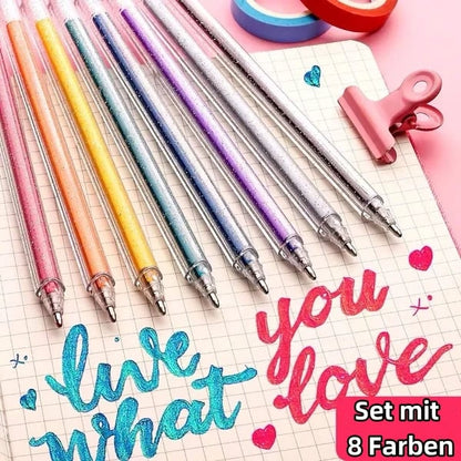 🔥Weihnachtsverkauf - 49% Rabatt🎨 Glitzer-Gelstift-Set🎄Leuchtende Farben, grenzenlose Kreativität
