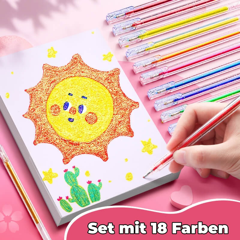 🔥Weihnachtsverkauf - 49% Rabatt🎨 Glitzer-Gelstift-Set🎄Leuchtende Farben, grenzenlose Kreativität