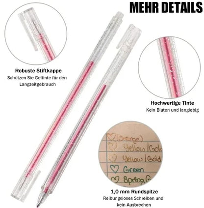🔥Weihnachtsverkauf - 49% Rabatt🎨 Glitzer-Gelstift-Set🎄Leuchtende Farben, grenzenlose Kreativität
