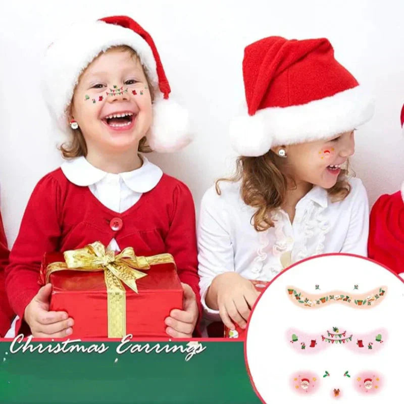 ⌛ Nur noch 3 Tage – 50 % auf alles! ⏰12 Bögen temporäre Weihnachts-Gesichtstattoos für Kinder