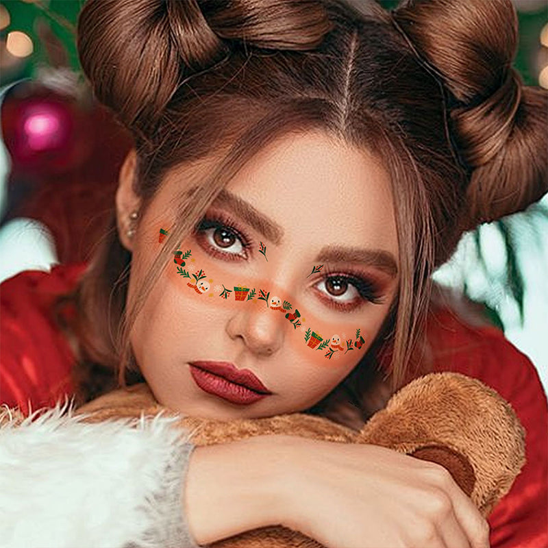 ⌛ Nur noch 3 Tage – 50 % auf alles! ⏰12 Bögen temporäre Weihnachts-Gesichtstattoos für Kinder