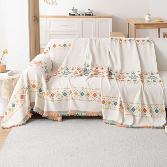 🌟 Heißer Sale: 50 % Rabatt 🛋️ Sofabezug im Bohème-Stil 💝 Wendbares Design mit Fransen