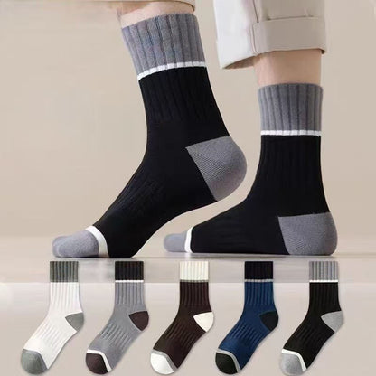 🔥Im Durchschnitt kostet ein Paar 2,5 Euro🔥Herren-Socken in Mid-Calf-Länge mit Farbblock-Design
