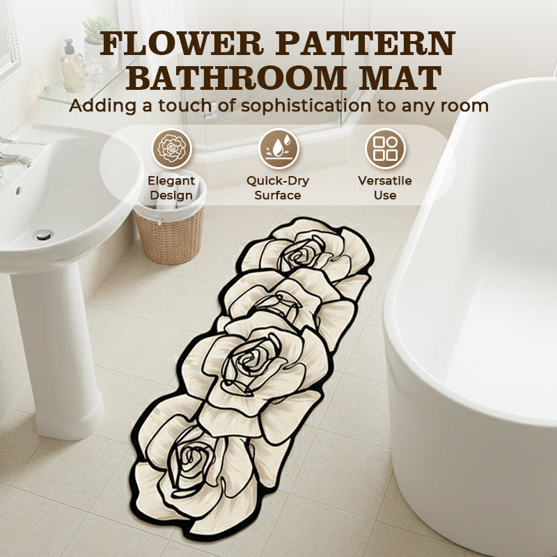 🔥Solange der Vorrat reicht 40 % Rabatt!🎉Blumenmuster-Schnelltrocknende Badematte