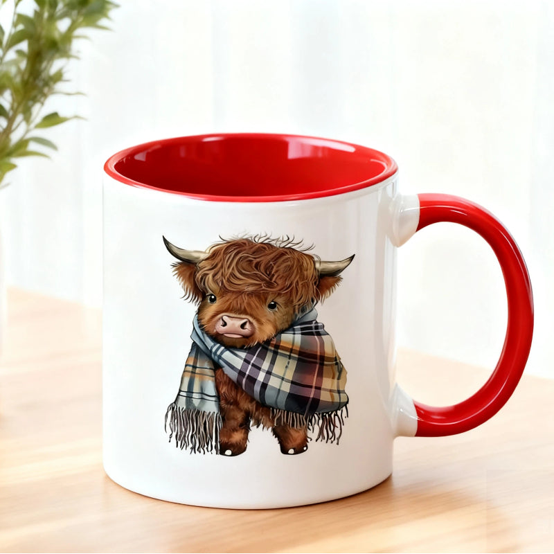 🔥Solange der Vorrat reicht 40 % Rabatt!🎉Keramik-Kaffeetasse mit Hochlandkuh