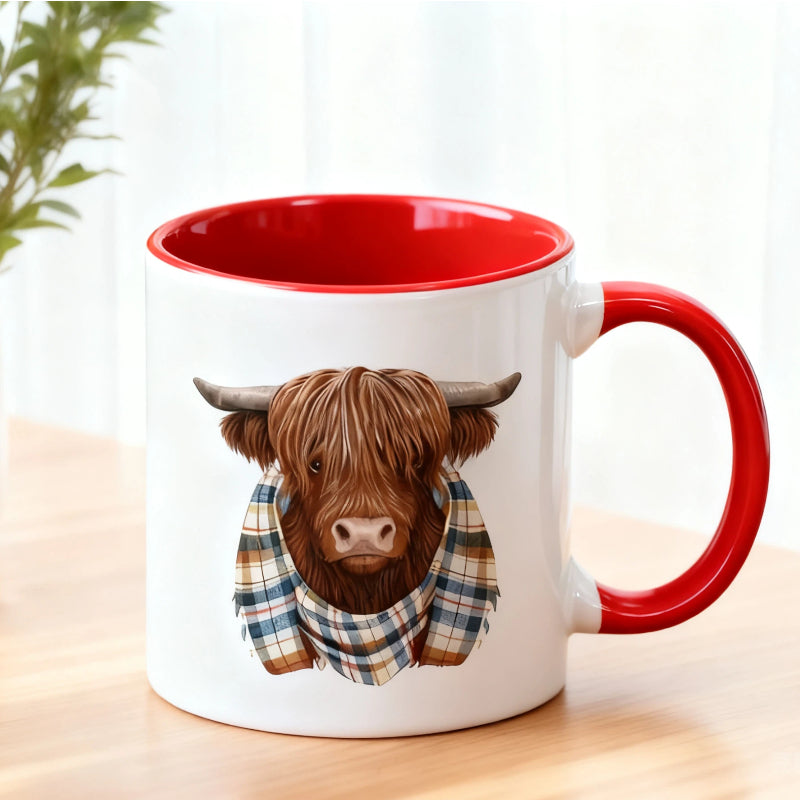 🔥Solange der Vorrat reicht 40 % Rabatt!🎉Keramik-Kaffeetasse mit Hochlandkuh
