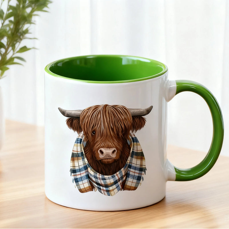 🔥Solange der Vorrat reicht 40 % Rabatt!🎉Keramik-Kaffeetasse mit Hochlandkuh