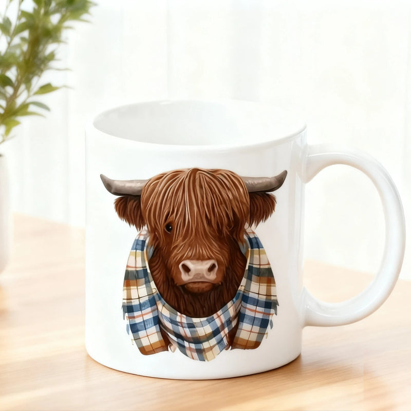 🔥Solange der Vorrat reicht 40 % Rabatt!🎉Keramik-Kaffeetasse mit Hochlandkuh
