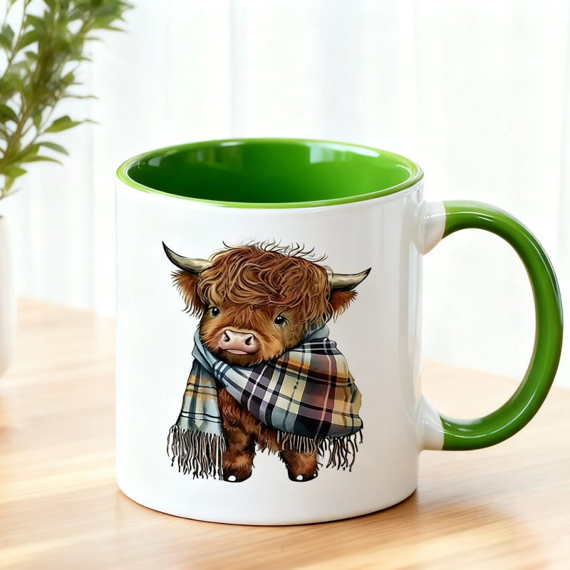🔥Solange der Vorrat reicht 40 % Rabatt!🎉Keramik-Kaffeetasse mit Hochlandkuh