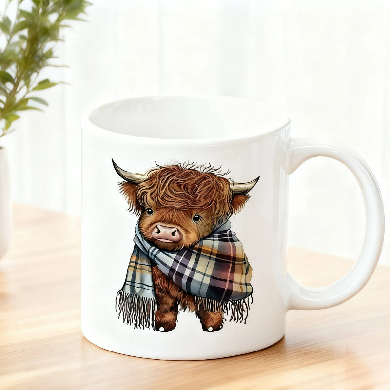 🔥Solange der Vorrat reicht 40 % Rabatt!🎉Keramik-Kaffeetasse mit Hochlandkuh