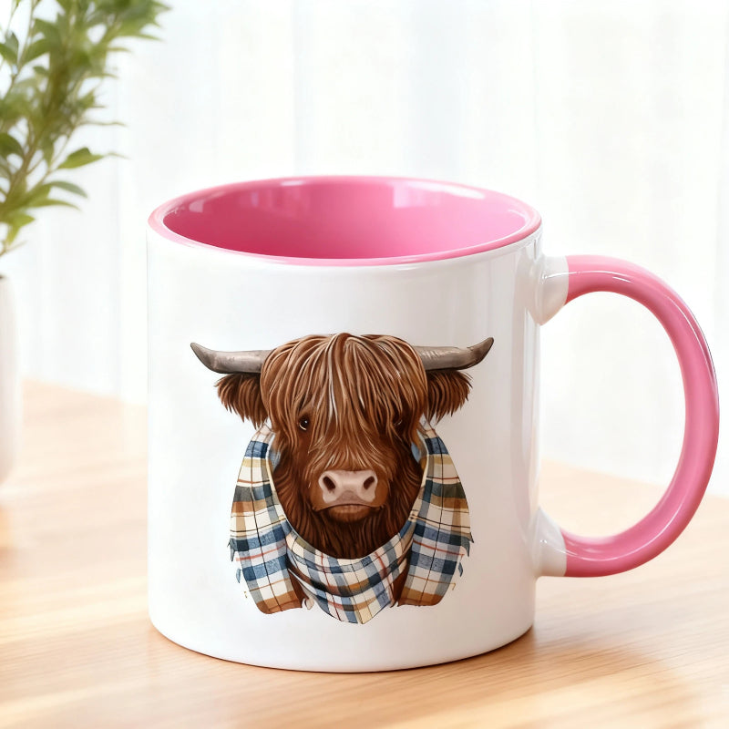 🔥Solange der Vorrat reicht 40 % Rabatt!🎉Keramik-Kaffeetasse mit Hochlandkuh