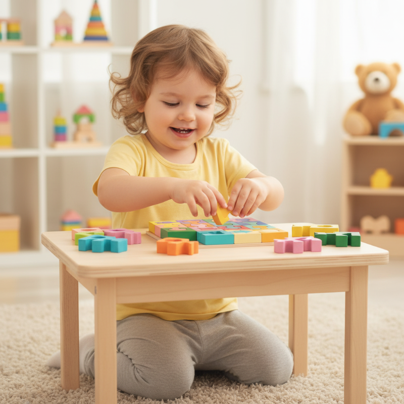 🔥Solange der Vorrat reicht 40 % Rabatt!🎉Geometrisches Holzpuzzle zum Zuordnen für Kleinkinder