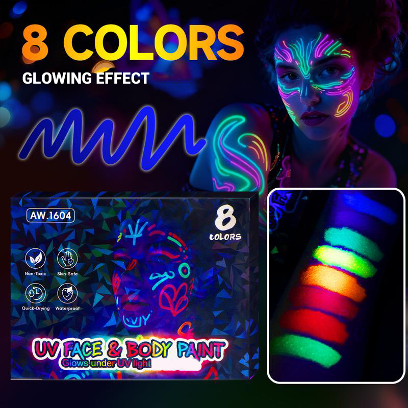 🔥Solange der Vorrat reicht 40 % Rabatt!🎉UV-Leuchtende Gesichts- und Körperfarben-Marker-Set