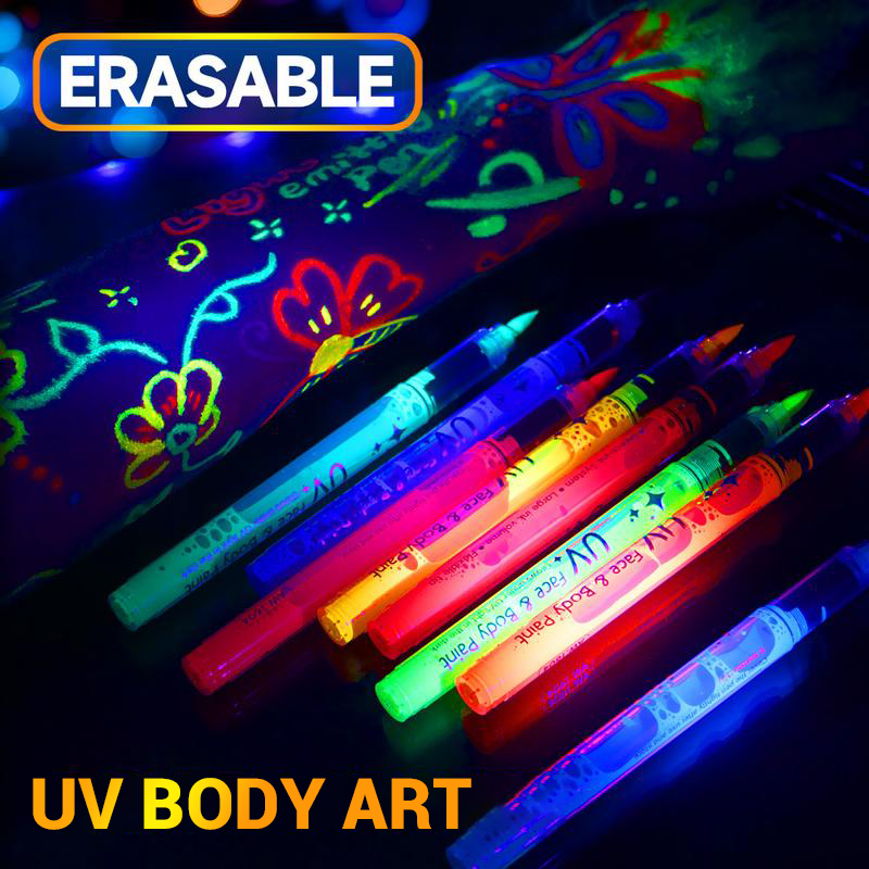 🔥Solange der Vorrat reicht 40 % Rabatt!🎉UV-Leuchtende Gesichts- und Körperfarben-Marker-Set