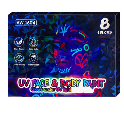 🔥Solange der Vorrat reicht 40 % Rabatt!🎉UV-Leuchtende Gesichts- und Körperfarben-Marker-Set