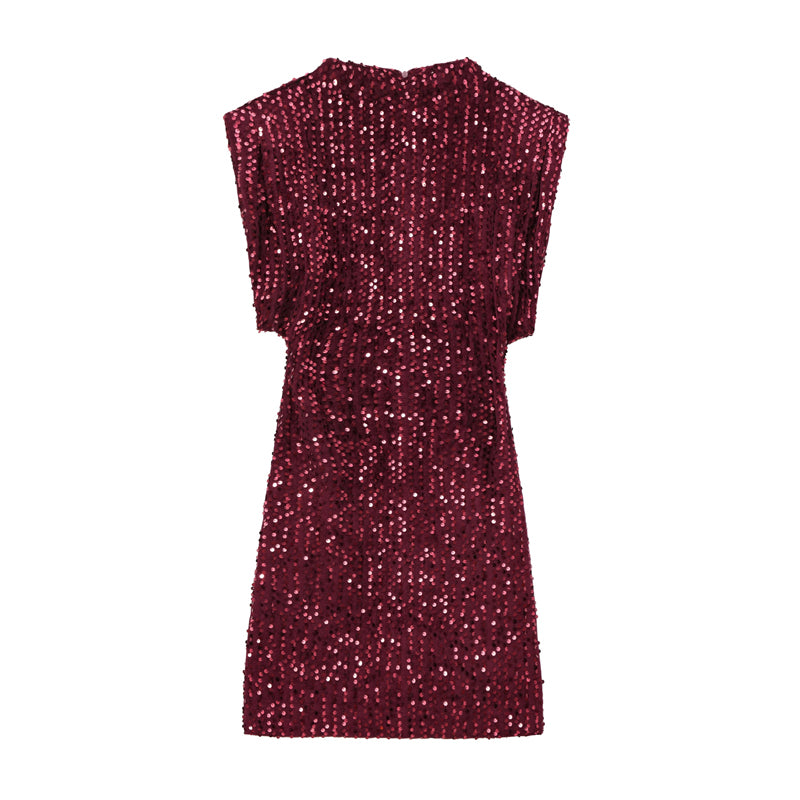 🔥Solange der Vorrat reicht 40 % Rabatt!🎉Ärmelloses, glitzerndes Paillettenkleid für Damen