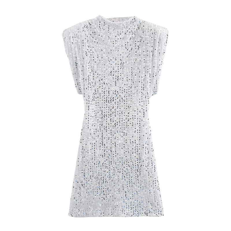 🔥Solange der Vorrat reicht 40 % Rabatt!🎉Ärmelloses, glitzerndes Paillettenkleid für Damen