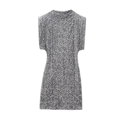 🔥Solange der Vorrat reicht 40 % Rabatt!🎉Ärmelloses, glitzerndes Paillettenkleid für Damen