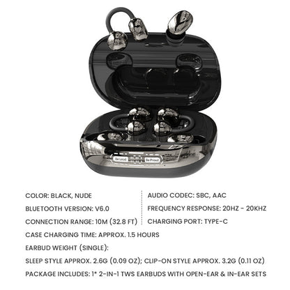 📢📢50% RABATT !!⏰2-in-1 TWS Ohrhörer mit Open-Ear & In-Ear Sets