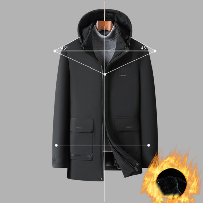 🔥Solange der Vorrat reicht 40 % Rabatt!🎉Herren Winterparka mit Plüschfutter und Kapuze