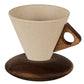 🔥Solange der Vorrat reicht 40 % Rabatt!🎉Vintage-Kaffeebecher mit Holzgriff und Untertasse ☕️