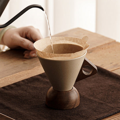 🔥Solange der Vorrat reicht 40 % Rabatt!🎉Vintage-Kaffeebecher mit Holzgriff und Untertasse ☕️