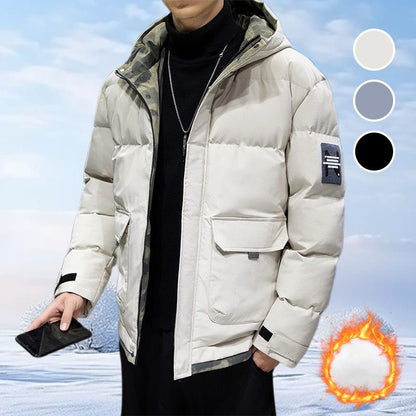 🔥Solange der Vorrat reicht 40 % Rabatt!🎉Stylische Daunenjacke mit Kapuze aus Baumwolle für Männer