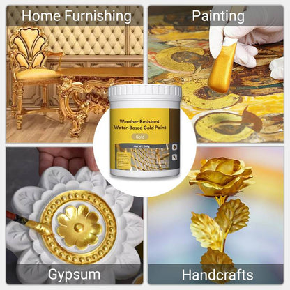 🎨 WASSERBASIERTE GOLDFARBE – Höchste Wetterbeständigkeit • Einfache Anwendung • Umweltfreundlich • Elegante Dekoration