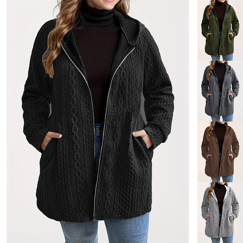 🔥Solange der Vorrat reicht 40 % Rabatt!🎉Lockere Kapuzenjacke mit strukturiertem Gewebe