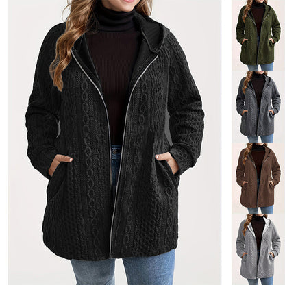 🔥Solange der Vorrat reicht 40 % Rabatt!🎉Lockere Kapuzenjacke mit strukturiertem Gewebe