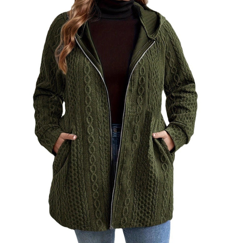 🔥Solange der Vorrat reicht 40 % Rabatt!🎉Lockere Kapuzenjacke mit strukturiertem Gewebe