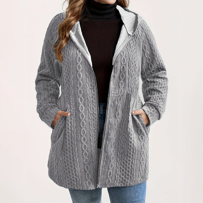 🔥Solange der Vorrat reicht 40 % Rabatt!🎉Lockere Kapuzenjacke mit strukturiertem Gewebe