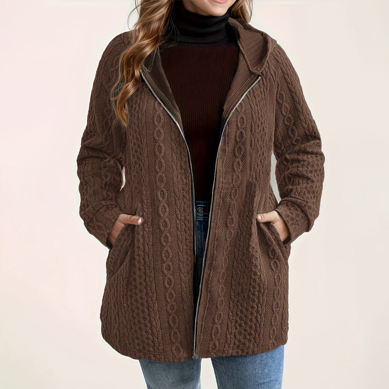 🔥Solange der Vorrat reicht 40 % Rabatt!🎉Lockere Kapuzenjacke mit strukturiertem Gewebe