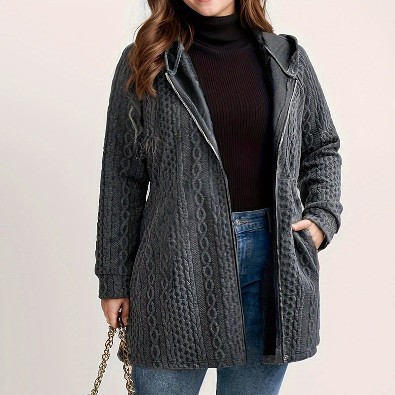 🔥Solange der Vorrat reicht 40 % Rabatt!🎉Lockere Kapuzenjacke mit strukturiertem Gewebe