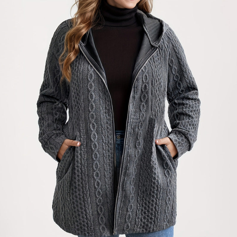 🔥Solange der Vorrat reicht 40 % Rabatt!🎉Lockere Kapuzenjacke mit strukturiertem Gewebe
