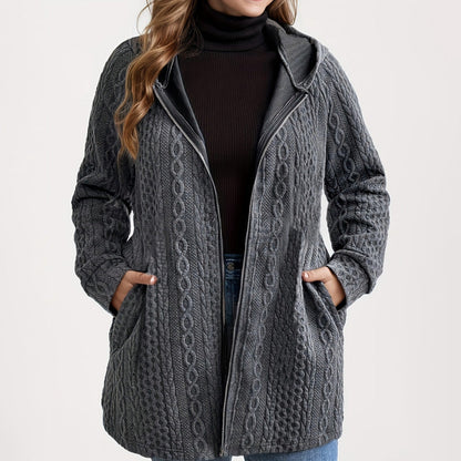 🔥Solange der Vorrat reicht 40 % Rabatt!🎉Lockere Kapuzenjacke mit strukturiertem Gewebe