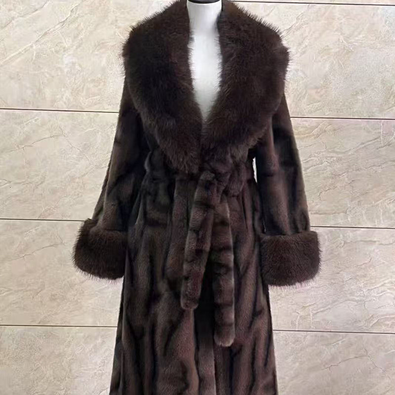 ✨🎅Weihnachtsangebote – Nur für kurze Zeit!⏰Damens Leopardenmuster-Mantel aus kuscheligem Kunstpelz mit Gürtel🧥