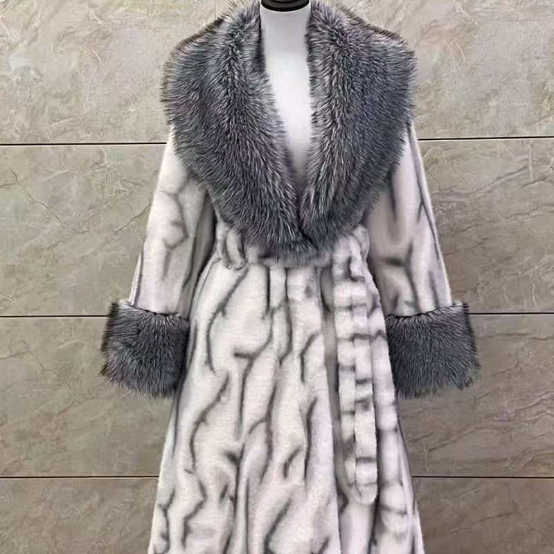 ✨🎅Weihnachtsangebote – Nur für kurze Zeit!⏰Damens Leopardenmuster-Mantel aus kuscheligem Kunstpelz mit Gürtel🧥