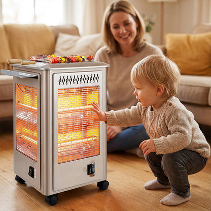 🔥Solange der Vorrat reicht 40 % Rabatt!🎉5-seitiger tragbarer Elektroheizstrahler mit Grillaufsatz