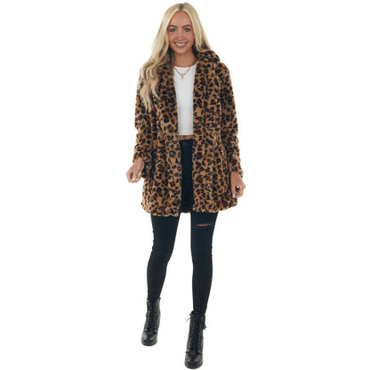Fröhliches Neujahr! 50% auf alles 🎊⏰Damen-Locken-Leopardenmuster-Plüschmantel🧥