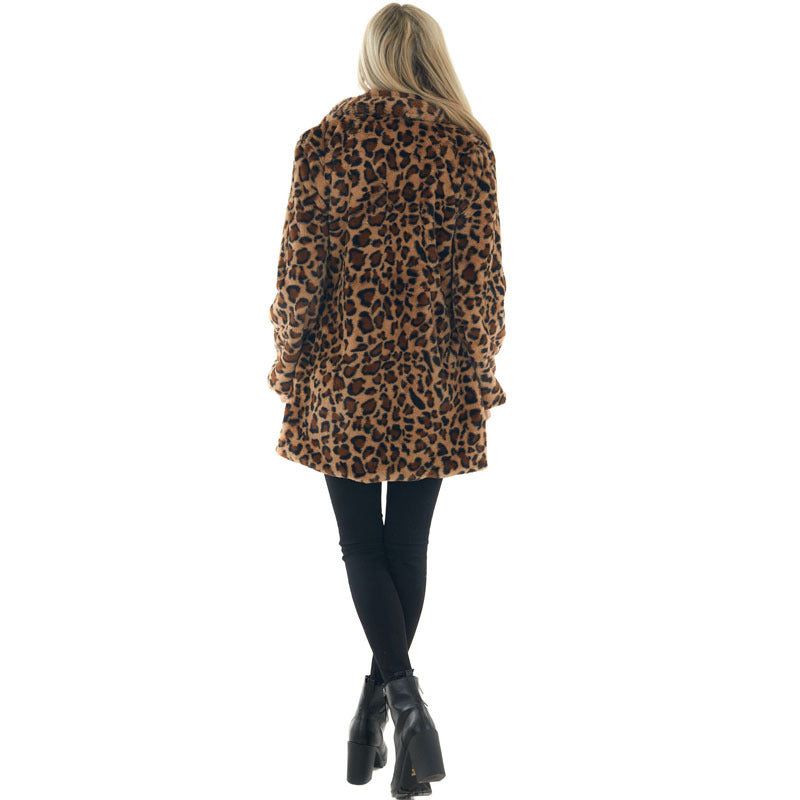 Fröhliches Neujahr! 50% auf alles 🎊⏰Damen-Locken-Leopardenmuster-Plüschmantel🧥