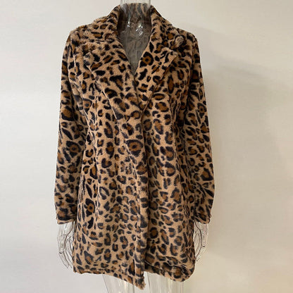 Fröhliches Neujahr! 50% auf alles 🎊⏰Damen-Locken-Leopardenmuster-Plüschmantel🧥