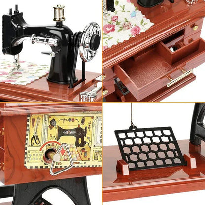 Fröhliches Neujahr! 50% auf alles 🎊⏰Mini-Nähmaschine aus Holz – Klassische Spieluhr mit zeitlosem Design 🎵