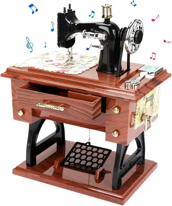 Fröhliches Neujahr! 50% auf alles 🎊⏰Mini-Nähmaschine aus Holz – Klassische Spieluhr mit zeitlosem Design 🎵