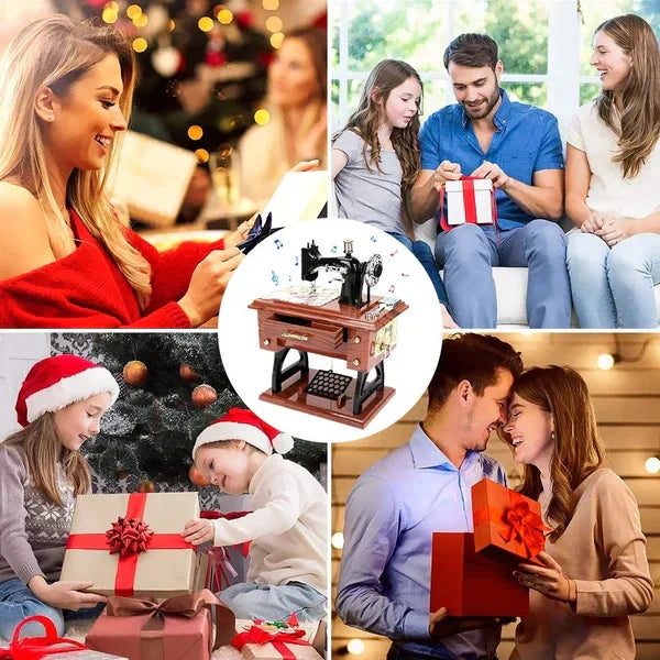 Fröhliches Neujahr! 50% auf alles 🎊⏰Mini-Nähmaschine aus Holz – Klassische Spieluhr mit zeitlosem Design 🎵